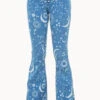 Sun And Stars Printed Flare Jeans
