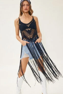 Fringe Hem Crochet Cover-Up