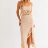 Crochet Knit Midi Fringe Skirt & Fringe Crop Top