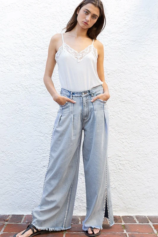 Wide Fit Detail Denim Pants 5 Wide Fit Detail Denim Pants - Image 5