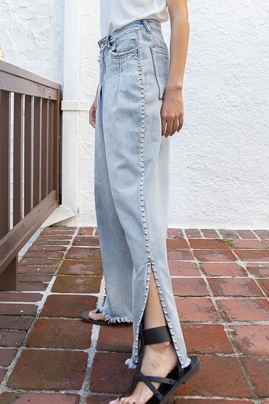 Wide Fit Detail Denim Pants 3 Wide Fit Detail Denim Pants - Image 3