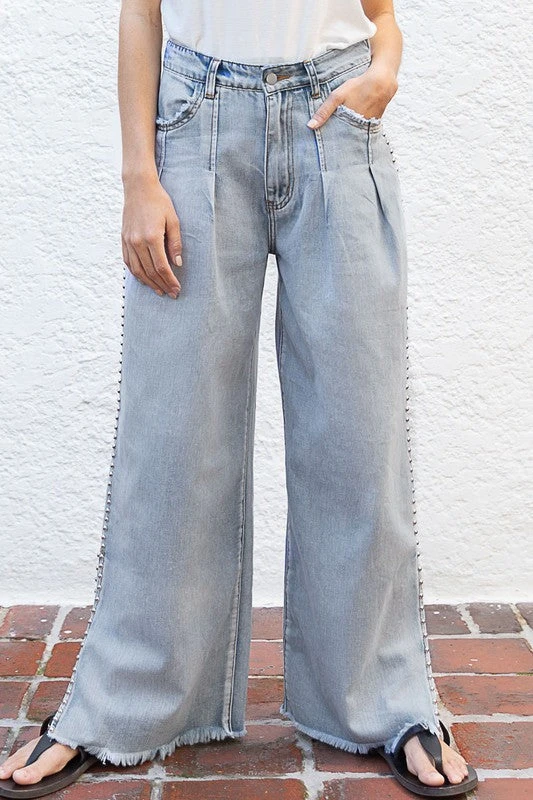 Wide Fit Detail Denim Pants 2 Wide Fit Detail Denim Pants - Image 2