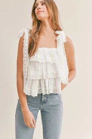 White Daisy Crop Ruffle Top 1 White Daisy Crop Ruffle Top