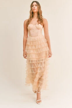 Taupe Corset Ruffle Tiered Maxi Dress -Hippie Vibe Tribe Shop 18514187 2727f045 c41f 4447 90bd 046290f8c6e5