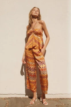 Aztec Print Halter Top & Crop Pants