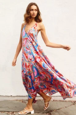 Oriental Blue Paisley Print Satin Dress -Hippie Vibe Tribe Shop 18768714 f9348220 55b3 4cc6 b3e9 cd1b532bd939
