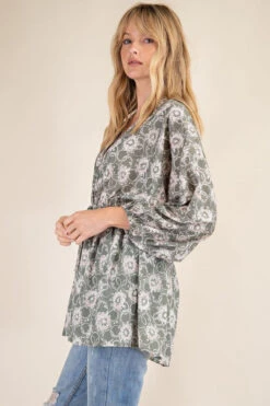 Sage Floral Print Tunic -Hippie Vibe Tribe Shop 18806172 dc32feb4 85f0 4c5f ae82 f93836ec7b91 1