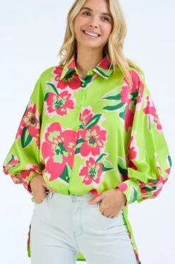 VIVID FLORAL PRINT SHIRT