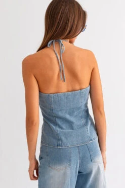 Denim Halter Neck Lace-up Top -Hippie Vibe Tribe Shop 18960020 398c7f8c 1233 478c 9ba2 6ace18ca4d77