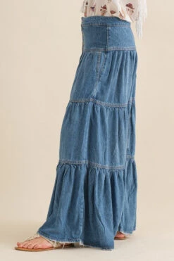 Denim Tiered Button Up Maxi Skirt -Hippie Vibe Tribe Shop 18976525 17b1ac08 eafa 4cce b9b4 662ea0501511