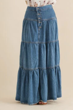 Denim Tiered Button Up Maxi Skirt -Hippie Vibe Tribe Shop 18976525 52ab3704 d4b6 4322 b207 d52f1ed4cdbb