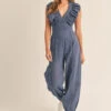Navy Blue Ruffle Jumpsuit
