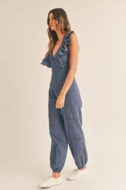 Navy Blue Ruffle Jumpsuit -Hippie Vibe Tribe Shop 19782870 911283ca 97c5 4a23 8dbc 521abdd52af1