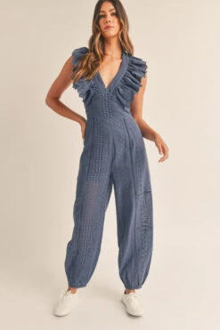 Navy Blue Ruffle Jumpsuit -Hippie Vibe Tribe Shop 19782870 ec7ad5ab 9116 4457 b4de fa7717ab21a0