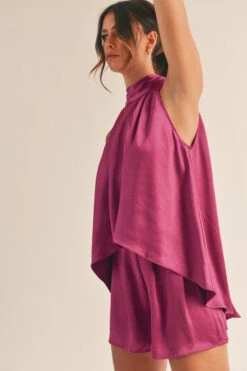 Magenta Satin Halter Top And Shorts -Hippie Vibe Tribe Shop 19787417 14832216 3752 4200 bf8b 167f39aa3a9a