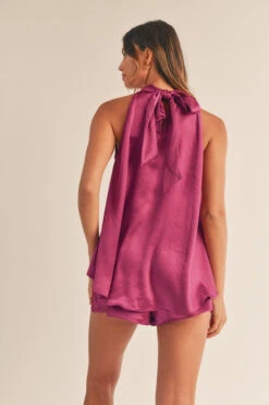 Magenta Satin Halter Top And Shorts -Hippie Vibe Tribe Shop 19787417 bc7a4a45 2626 406c bb2b 9cc78ac4815c