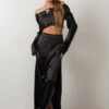 Satin Maxi Skirt & Crop Top
