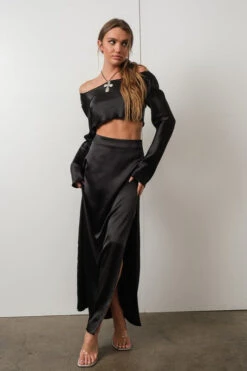 Satin Maxi Skirt & Crop Top
