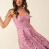 Orchid Purple Lace Floral Dress