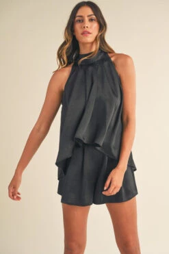 Satin Black Halter Top And Shorts -Hippie Vibe Tribe Shop 20072037 7e8110a7 3ff8 4fd5 b422 638cd3e7abf6