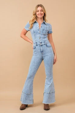 Light Wash Denim Jumpsuit