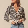 Ribbon Button Crop Cardigan