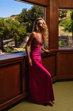 Lace & Satin Magenta Maxi Dress -Hippie Vibe Tribe Shop 21891094 111940ef eb35 44c3 9ffe 1b8137143503