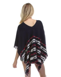 Fringed Tribal Poncho Sweater -Hippie Vibe Tribe Shop 4731492 TC 511081 NAVY 3