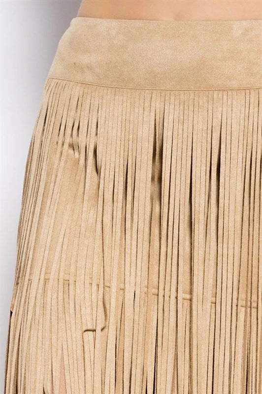 Faux Suede Fringe Skirt 2 Faux Suede Fringe Skirt - Image 2