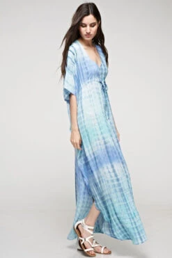 Baby Blue Tie-Front Maxi -Hippie Vibe Tribe Shop 5597038 I 70370NLN I 70370NLN AQUA SKY SL 1