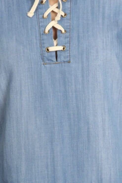 Denim Lace Up Blouse -Hippie Vibe Tribe Shop 5674049 1230213MEDIUMWASH4