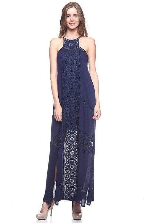 Crocheted Front Maxi Halter 1 Crocheted Front Maxi Halter