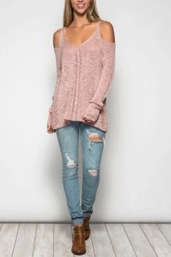 Cold Shoulder Sweater Top
