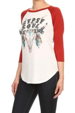 "Gypsy Soul" T-Shirt 6 "Gypsy Soul" T-Shirt -Hippie Vibe Tribe Shop 6024353 160830NY47 REDWHT D 1