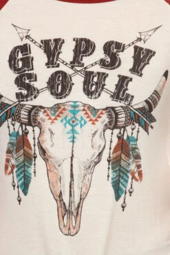 "Gypsy Soul" T-Shirt 7 "Gypsy Soul" T-Shirt -Hippie Vibe Tribe Shop 6024353 160830NY47 REDWHT D 3