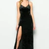 Holiday Black Crushed Velvet Maxi