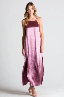 Pink Halter Maxi Dress -Hippie Vibe Tribe Shop 6310005 D31516D.MAUVE1