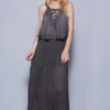 Boho-Chic Grey Maxi Dress