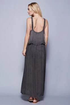 Boho-Chic Grey Maxi Dress -Hippie Vibe Tribe Shop 6703476 T10448 T10448 BACK