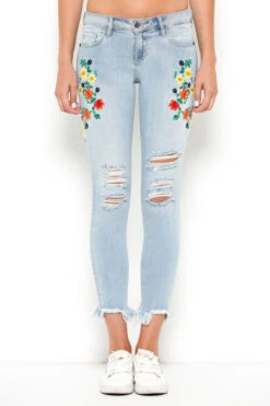 Floral Embroidered Jeans -Hippie Vibe Tribe Shop 6806287 HD75095 EMB1