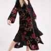 Floral Velvet Long Sleeve Maxi Kimono/Robe Cardigan