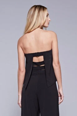 Black Strapless Jumpsuit With Three Band Back Straps