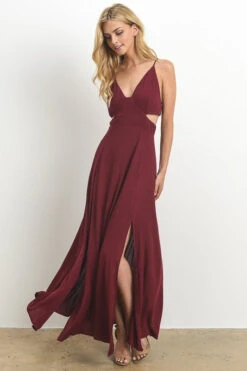 Burgundy Cinderella Maxi Gown