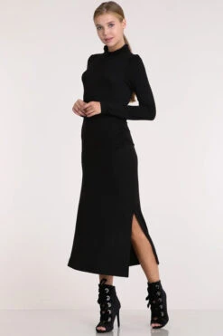 Turtle Neck Slimming Maxi -Hippie Vibe Tribe Shop 7557626 D10187BLACK 2