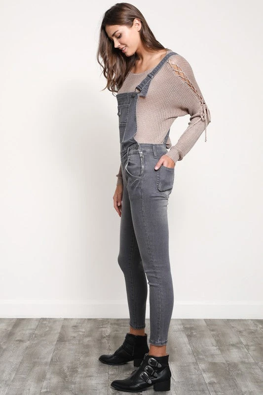 Stretchy Skinny-Fit Grey Denim Overall 2 Stretchy Skinny-Fit Grey Denim Overall - Image 2