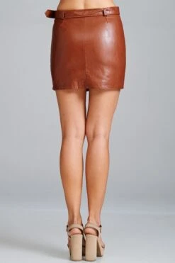 Carmel Faux Leather Mini Skirt