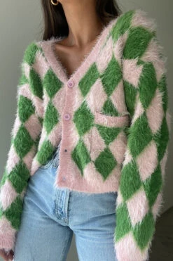 Fuzzy Checker Sweater -Hippie Vibe Tribe Shop 7ac602d1 e19a 44f4 8cd8 e91774d07825 1