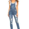 Stretchy Skinny-Fit Denim Overall