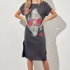 QUEEN Of Hearts Long T-Shirt Dress