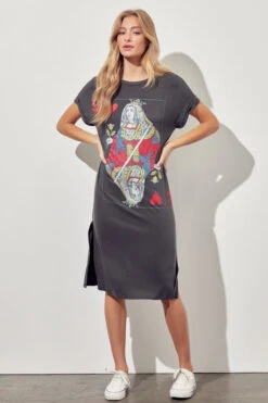 QUEEN Of Hearts Long T-Shirt Dress